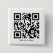 QR Code Anstecknadel quadratisch (Vorderseite)