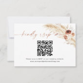 QR-Code-Antwortkarte | Boho Wedding RSVP Card Dankeskarte (Vorderseite)