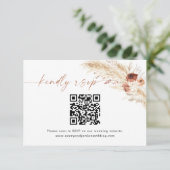 QR-Code-Antwortkarte | Boho Wedding RSVP Card Dankeskarte (Stehend Vorderseite)