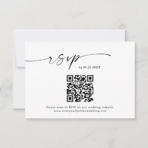 QR-Code-Antwortkarte Minimalistische Hochzeit RS Dankeskarte