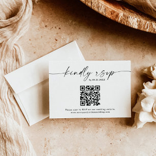 QR-Code-Antwortkarte Minimalistische Hochzeit RS Dankeskarte