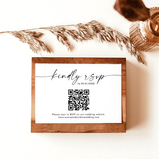 QR-Code-Antwortkarte | Minimalistische Hochzeit RS Dankeskarte