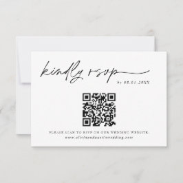 QR-Code-Antwortkarte | Minimalistische Hochzeit RS Dankeskarte