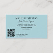 QR CODE Aqua-Blue-Black-Laser Techniker Typografie Visitenkarte (Rückseite)