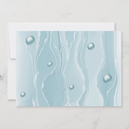 QR Code Aquamarin Blue Silk Foil Business Mitteilungskarte (Rückseite)