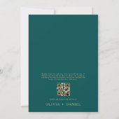 QR-Code Aquamarine Grün- und Goldmindestansatz Einladung (Rückseite)
