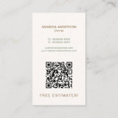 QR Code Arborist Business Card Visitenkarte (Rückseite)
