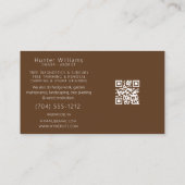 QR Code Arborists Forest Tree Care Landscaping Visitenkarte (Rückseite)