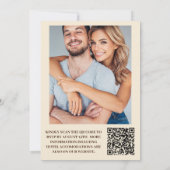 QR Code Arch Moderne Retro 70er Floral Wedding Einladung (Rückseite)