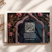 QR Code Art Nouveau floral Gothic Halloween Weddi Begleitkarte