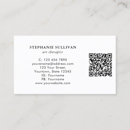 QR Code Art Therapeut Visitenkarte (Rückseite)