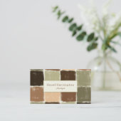 QR Code Artistic Business Card Earthy Colors Visitenkarte (Stehend Vorderseite)