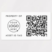 QR Code Asset ID-Eigenschaft des Firmenlogo Etiketten (Design 2)