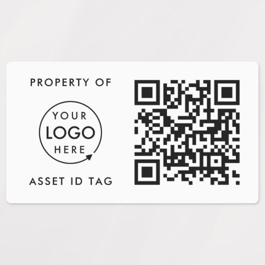 QR Code Asset ID-Eigenschaft des Firmenlogo Etiketten (Design 2)