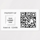 QR-Code-Asset-ID Firmen-Eigentumsetikett Stil Etiketten (Design 2)