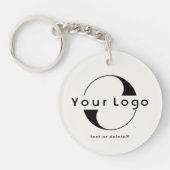 QR-Code auf 2 Seiten für ein weißes Unternehmen Schlüsselanhänger (Vorderseite)