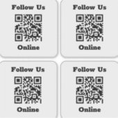 QR-Code auf 4 Aufklebern Aufkleber (Vorderseite)