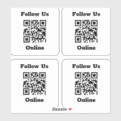 QR-Code auf 4 Aufklebern Aufkleber (Blatt)
