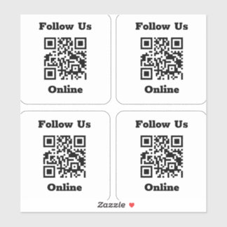 QR-Code auf 4 Aufklebern Aufkleber