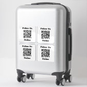 QR-Code auf 4 Aufklebern Aufkleber (Koffer)