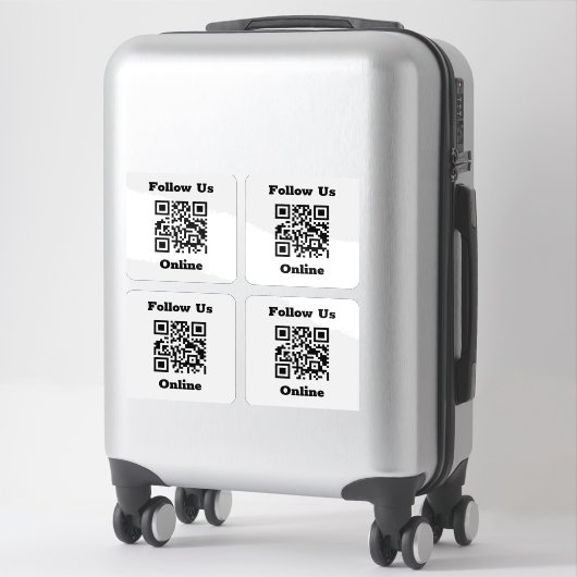 QR-Code auf 4 Aufklebern Aufkleber (Koffer)
