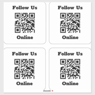 QR-Code auf 4 Aufklebern Aufkleber