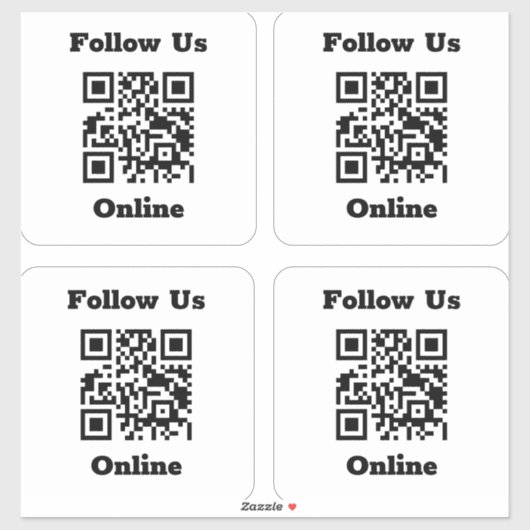 QR-Code auf 4 Aufklebern Aufkleber (Blatt)