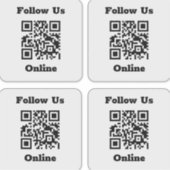 QR-Code auf 4 Aufklebern Aufkleber (Vorderseite)