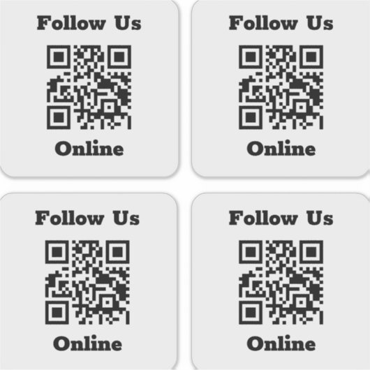 QR-Code auf 4 Aufklebern Aufkleber (Vorderseite)