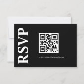QR-CODE auf Basis von Minimalistischem Schwarzweiß RSVP Karte (Vorderseite)