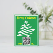 QR-Code auf einer Weihnachtskarte Postkarte (Stehend Vorderseite)
