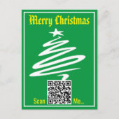 QR-Code auf einer Weihnachtskarte Postkarte (Vorderseite)