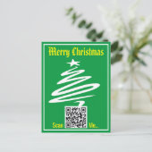 QR-Code auf einer Weihnachtspostkarte Postkarte (Stehend Vorderseite)