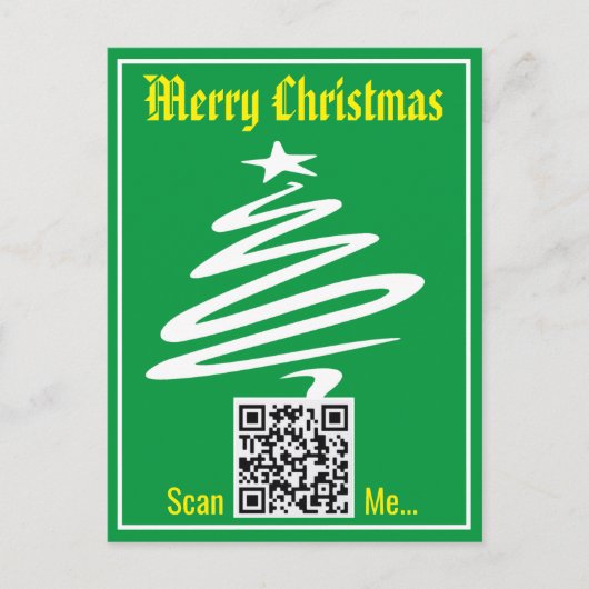 QR-Code auf einer Weihnachtspostkarte Postkarte (Vorderseite)
