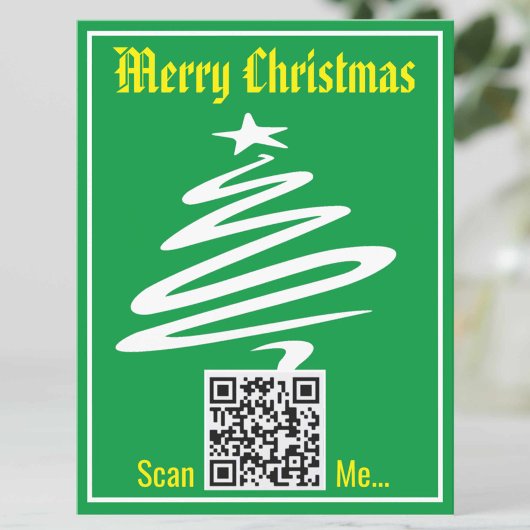 QR-Code auf einer Weihnachtspostkarte Postkarte