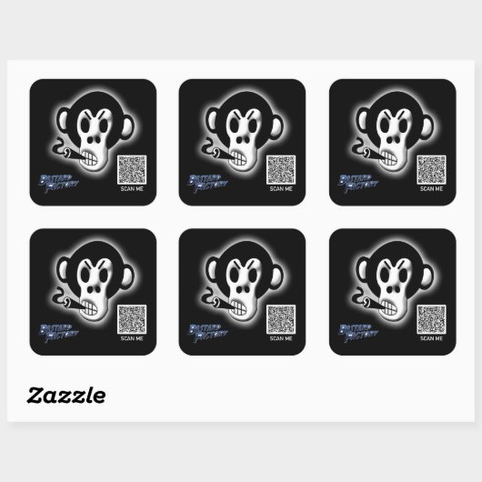 QR-Code-Aufkleber für Bastard Factory-Logo Quadratischer Aufkleber (Blatt)