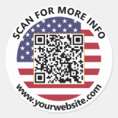 QR-Code-Aufkleber für die amerikanischen Staaten Runder Aufkleber (Vorderseite)