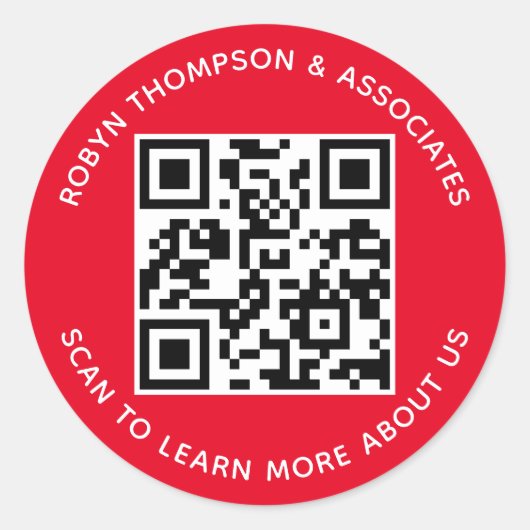 QR-Code-Aufkleber für kundenspezifische Unternehme Runder Aufkleber (Vorderseite)