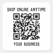QR-Code-Aufkleber für Unternehmen - jederzeit best Quadratischer Aufkleber (Vorderseite)