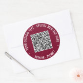 QR-Code-Aufkleber mit benutzerdefinierter Textausw Runder Aufkleber (Umschlag)