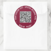 QR-Code-Aufkleber mit benutzerdefinierter Textausw Runder Aufkleber (Tasche)