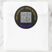 QR-Code-Aufkleber mit benutzerdefinierter Textausw Runder Aufkleber (Tasche)