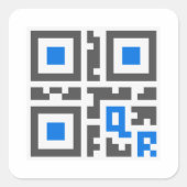 QR-Code-Aufkleber Quadratischer Aufkleber (Vorderseite)