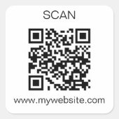 QR-Code-Aufkleber Quadratischer Aufkleber (Vorderseite)