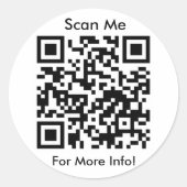 QR-Code-Aufkleber Runder Aufkleber (Vorderseite)