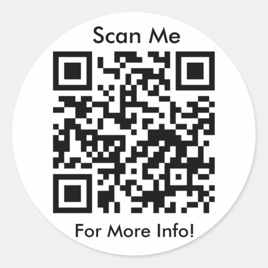 QR-Code-Aufkleber Runder Aufkleber (Vorderseite)