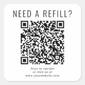 QR-Code-Aufladung Quadratischer Aufkleber (Vorderseite)