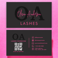 QR-Code Auge Lashes Techniker Hot Pink Black