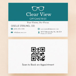 QR-Code Augenarzt Optometrist Büro Brille Symbol Visitenkarte