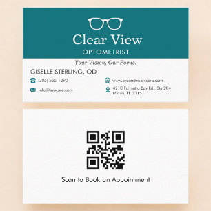 QR-Code Augenarzt Optometrist Büro Brille Symbol Visitenkarte